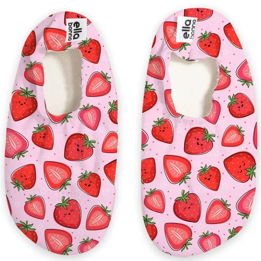 Ella Bonna Unisex Deniz Patiği Kaydırmaz Taban Çilekler - 6