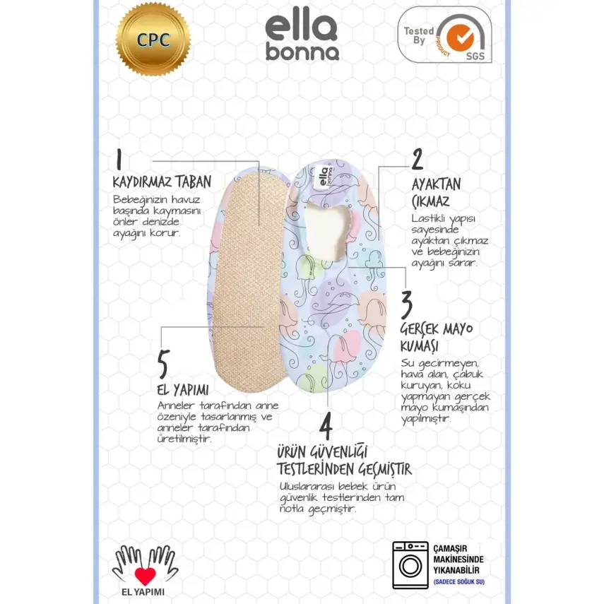 Ella Bonna Unisex Deniz Patiği Kaydırmaz Taban Deniz Anası - 10