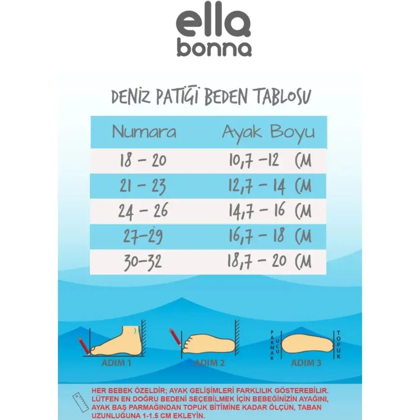 Ella Bonna Unisex Deniz Patiği Kaydırmaz Taban Güneş Desenli - 5