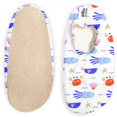 Ella Bonna Unisex Deniz Patiği Kaydırmaz Taban Yengeç ve Balık - 2