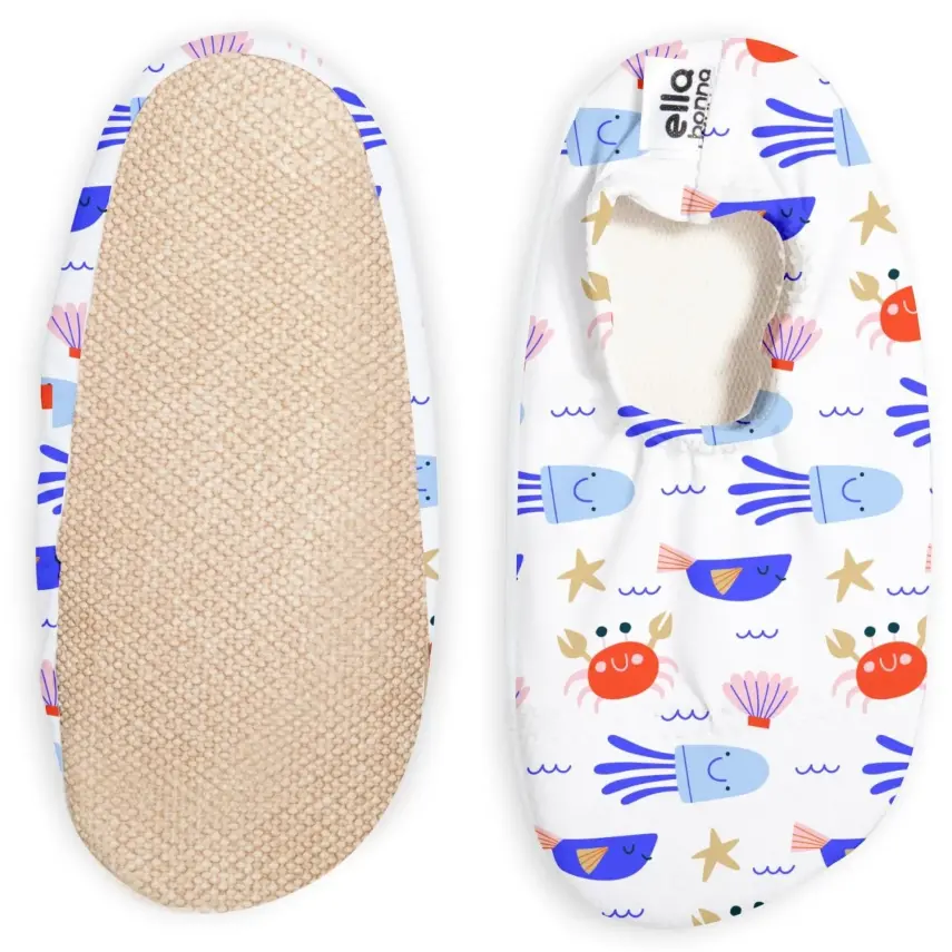 Ella Bonna Unisex Deniz Patiği Kaydırmaz Taban Yengeç ve Balık - 2