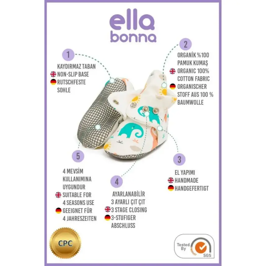 Ella Bonna Unisex Ev Botu Kaydırmaz Taban Fil - 3