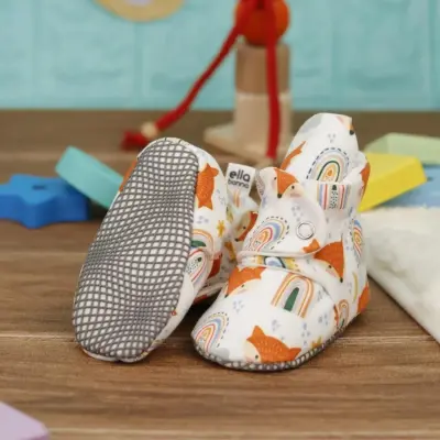 Ella Bonna Unisex Ev Botu Kaydırmaz Taban Tilki Ve Gökkuşağı - 5