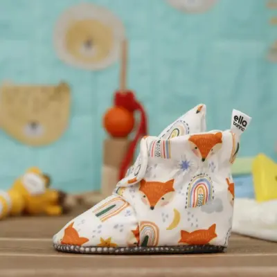 Ella Bonna Unisex Ev Botu Kaydırmaz Taban Tilki Ve Gökkuşağı - 6