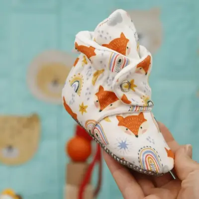 Ella Bonna Unisex Ev Botu Kaydırmaz Taban Tilki Ve Gökkuşağı - 4