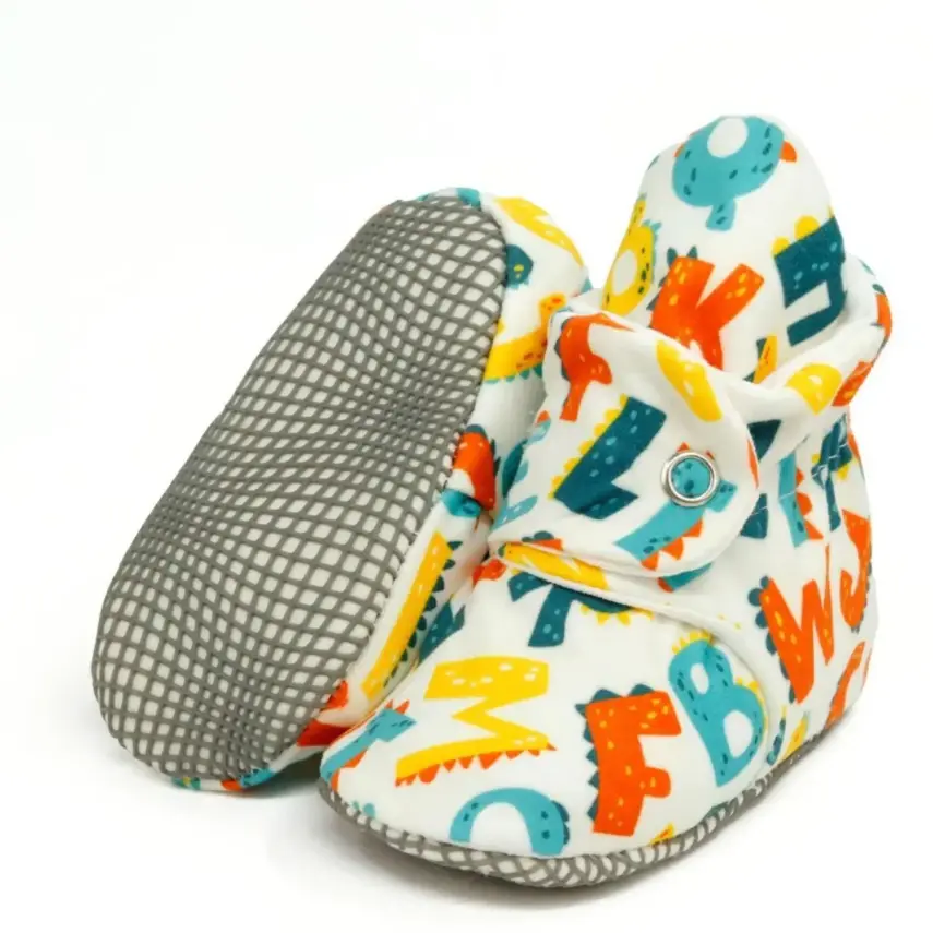 Ella Bonna Unisex Ev Botu Organik Pamuk Kaydırmaz Taban Alfabe - 1