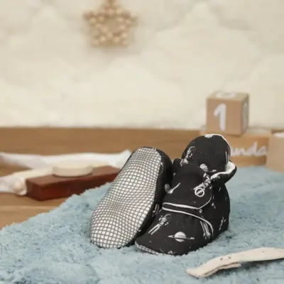 Ella Bonna Unisex Ev Botu Organik Pamuk Kaydırmaz Taban Astronot - 5