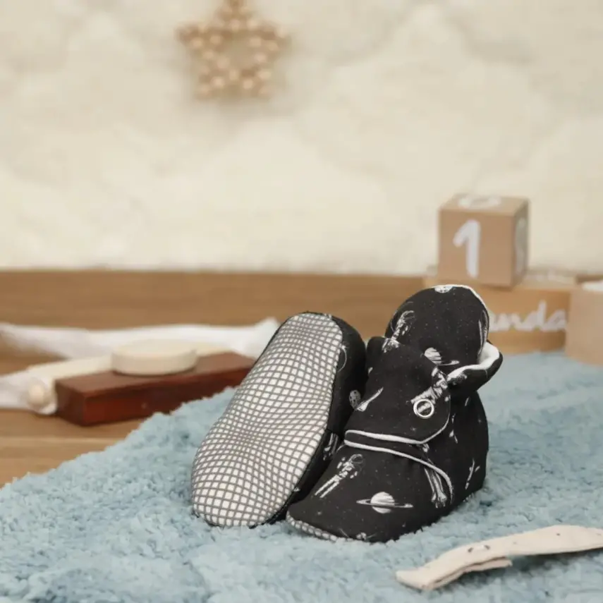 Ella Bonna Unisex Ev Botu Organik Pamuk Kaydırmaz Taban Astronot - 5