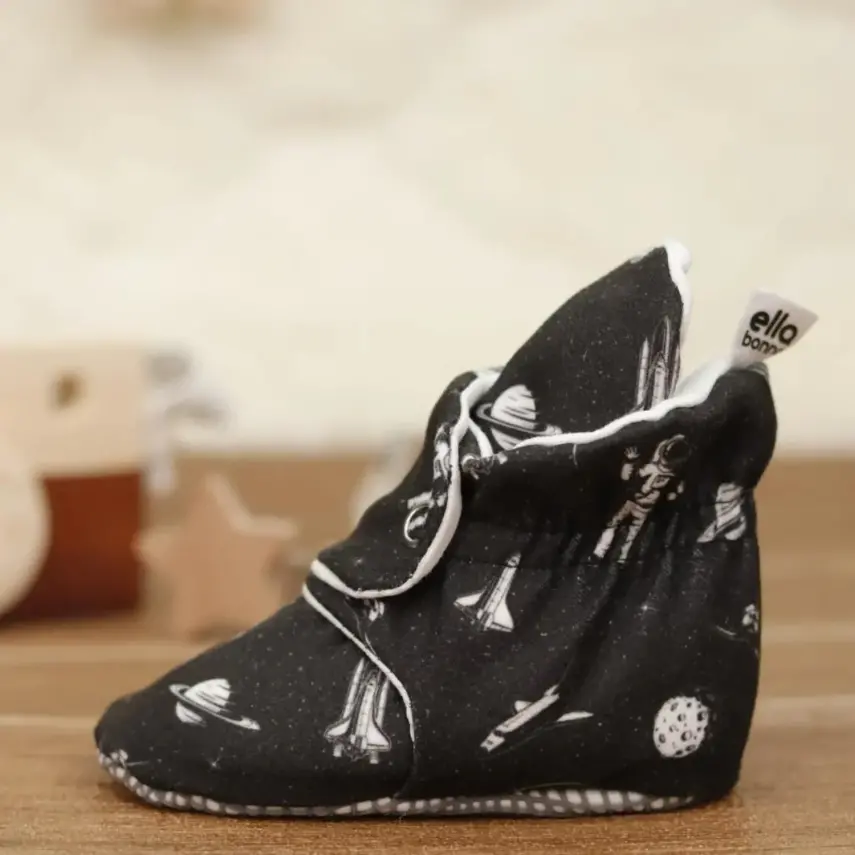 Ella Bonna Unisex Ev Botu Organik Pamuk Kaydırmaz Taban Astronot - 6