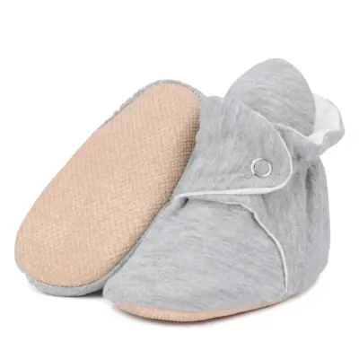 Ella Bonna Unisex Ev Botu Organik Pamuk Kaydırmaz Taban Basic Gri 