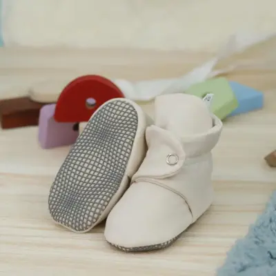 Ella Bonna Unisex Ev Botu Organik Pamuk Kaydırmaz Taban Bej - 2