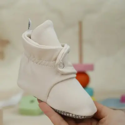 Ella Bonna Unisex Ev Botu Organik Pamuk Kaydırmaz Taban Bej - 4