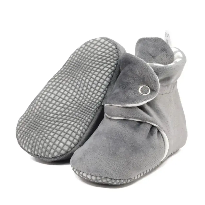 Ella Bonna Unisex Ev Botu Organik Pamuk Kaydırmaz Taban Gri - 1