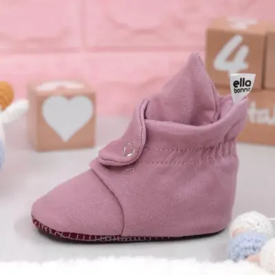 Ella Bonna Unisex Ev Botu Organik Pamuk Kaydırmaz Taban Gül Kurusu - 7