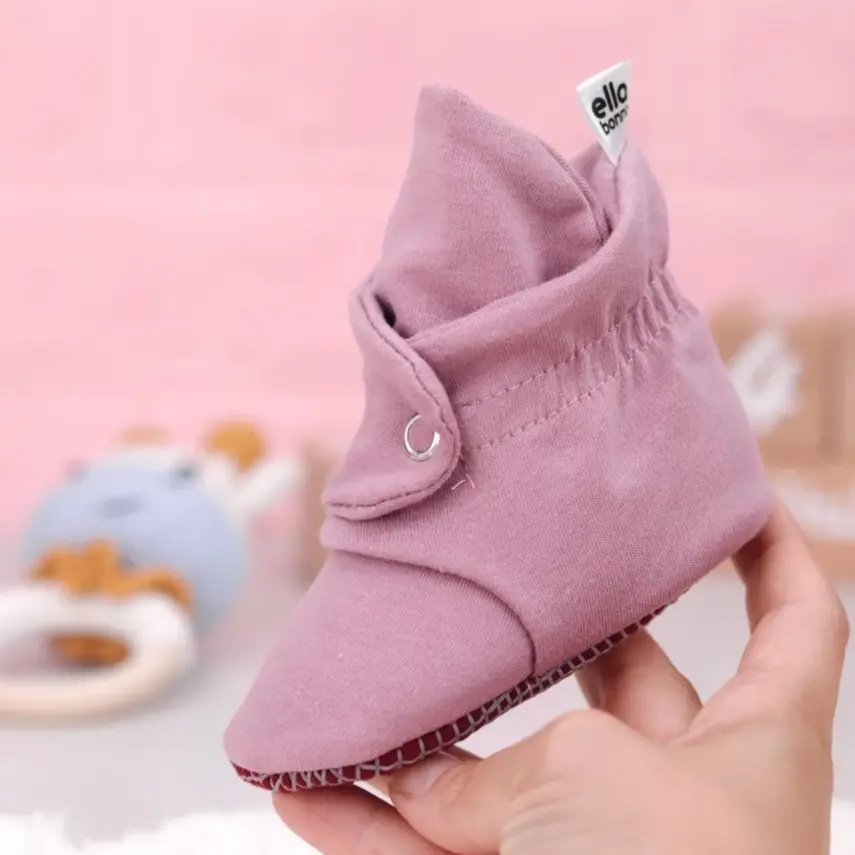 Ella Bonna Unisex Ev Botu Organik Pamuk Kaydırmaz Taban Gül Kurusu - 5