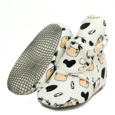 Ella Bonna Unisex Ev Botu Organik Pamuk Kaydırmaz Taban İnek 