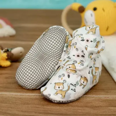 Ella Bonna Unisex Ev Botu Organik Pamuk Kaydırmaz Taban Kedi - 6