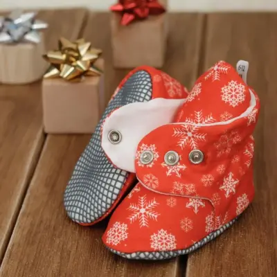 Ella Bonna Unisex Ev Botu Organik Pamuk Kaydırmaz Taban Kırmızı - 2