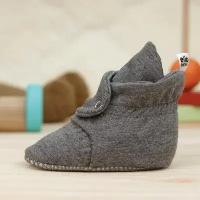 Ella Bonna Unisex Ev Botu Organik Pamuk Kaydırmaz Taban Koyu Gri - 6