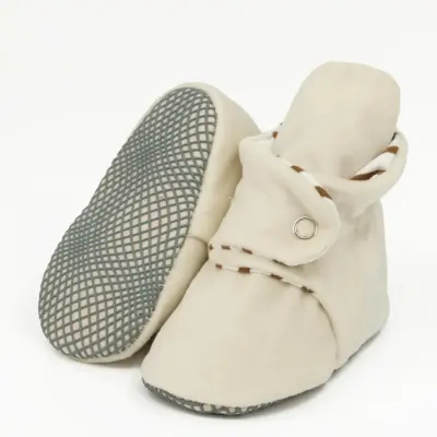 Ella Bonna Unisex Ev Botu Organik Pamuk Kaydırmaz Taban Krem 