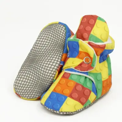 Ella Bonna Unisex Ev Botu Organik Pamuk Kaydırmaz Taban Lego 