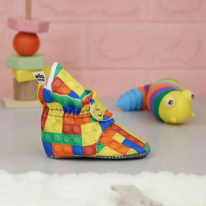 Ella Bonna Unisex Ev Botu Organik Pamuk Kaydırmaz Taban Lego - 7