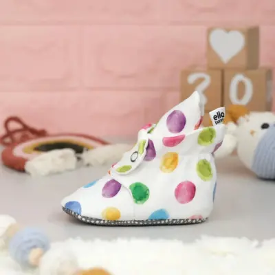 Ella Bonna Unisex Ev Botu Organik Pamuk Kaydırmaz Taban Noktalar - 6