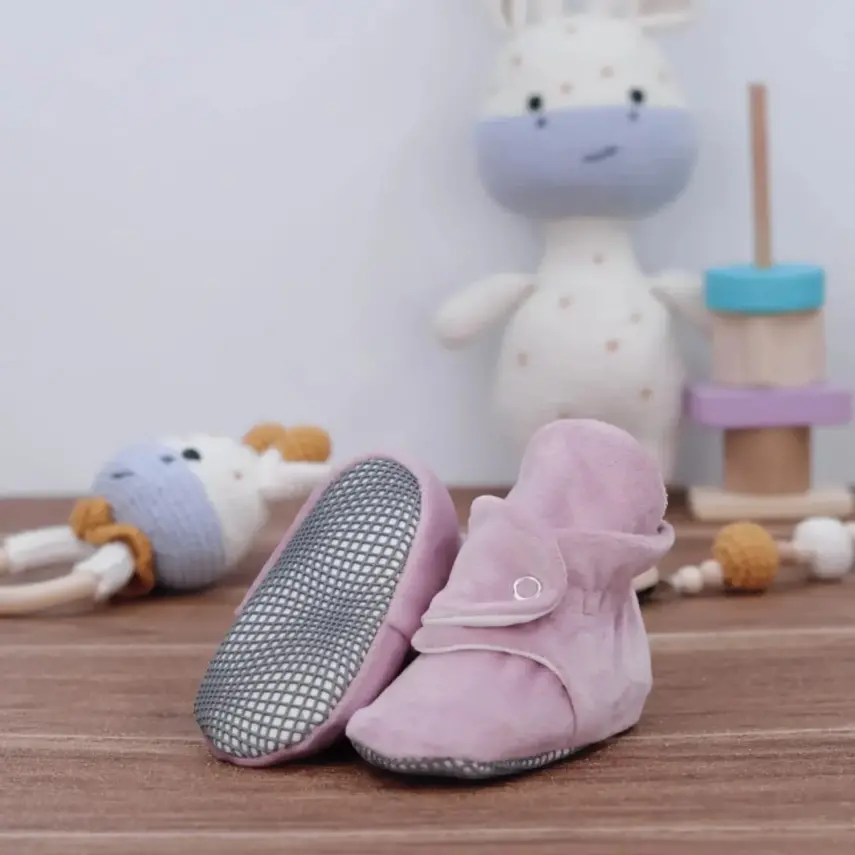 Ella Bonna Unisex Ev Botu Organik Pamuk Kaydırmaz Taban Pudra - 5