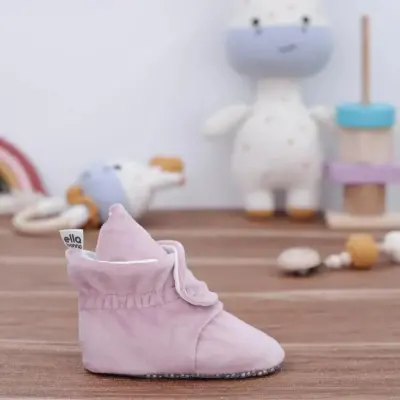 Ella Bonna Unisex Ev Botu Organik Pamuk Kaydırmaz Taban Pudra - 13