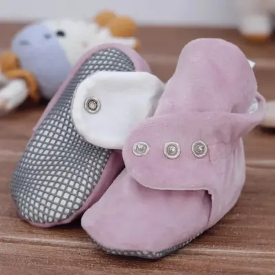 Ella Bonna Unisex Ev Botu Organik Pamuk Kaydırmaz Taban Pudra - 17