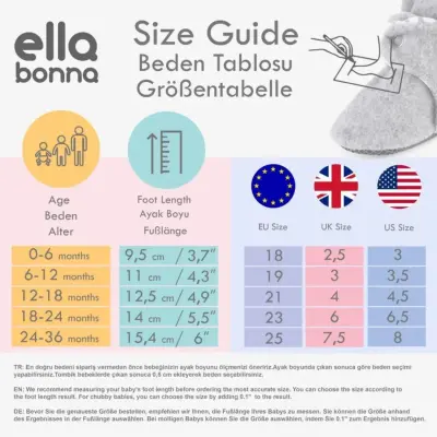 Ella Bonna Unisex Ev Botu Organik Pamuk Kaydırmaz Taban Pudra - 19