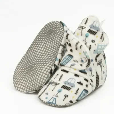 Ella Bonna Unisex Ev Botu Organik Pamuk Kaydırmaz Taban Şehir Hayatı 