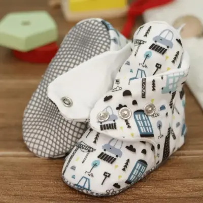 Ella Bonna Unisex Ev Botu Organik Pamuk Kaydırmaz Taban Şehir Hayatı - 2