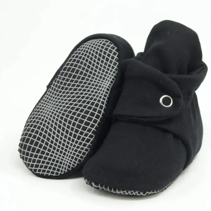 Ella Bonna Unisex Ev Botu Organik Pamuk Kaydırmaz Taban Siyah - 1