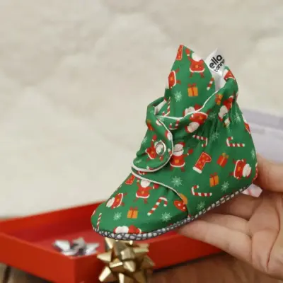 Ella Bonna Unisex Ev Botu Organik Pamuk Kaydırmaz Taban YEŞİL - 3