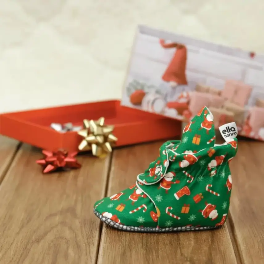 Ella Bonna Unisex Ev Botu Organik Pamuk Kaydırmaz Taban YEŞİL - 7