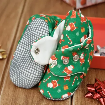 Ella Bonna Unisex Ev Botu Organik Pamuk Kaydırmaz Taban YEŞİL - 2