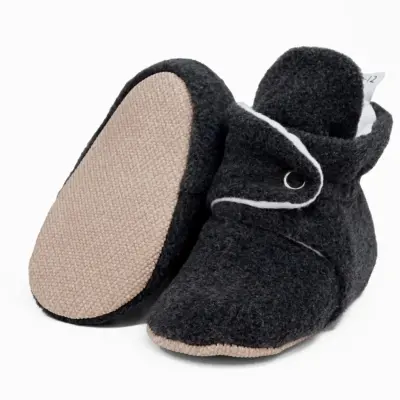 Ella Bonna Unisex Ev Terliği Polar Kaydırmaz Taban Antrasit 