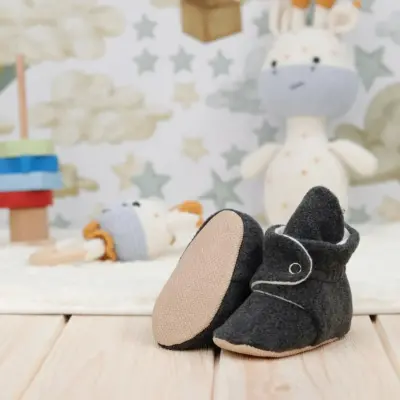 Ella Bonna Unisex Ev Terliği Polar Kaydırmaz Taban Antrasit - 12