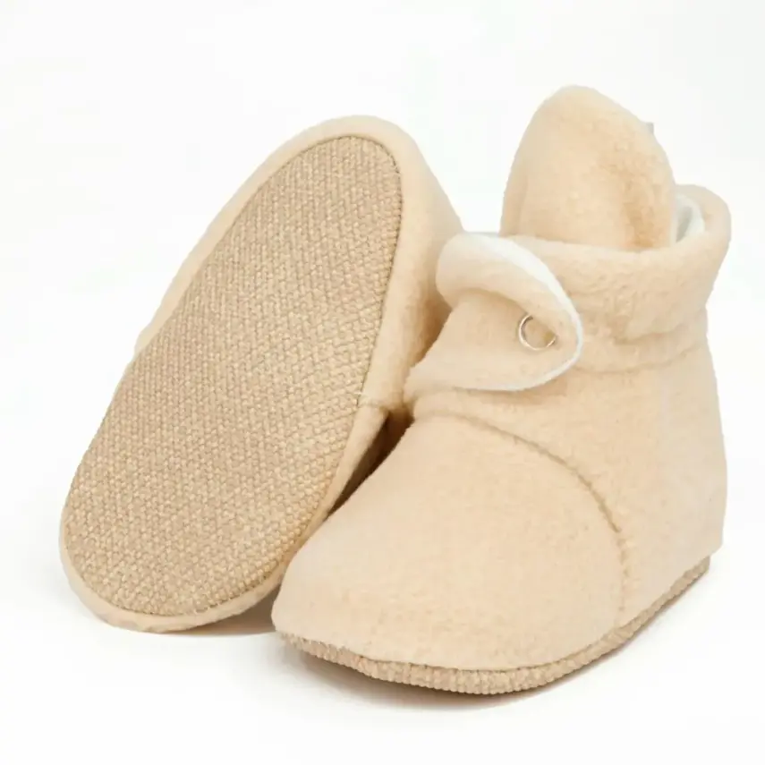 Ella Bonna Unisex Ev Terliği Polar Kaydırmaz Taban Bej - 1