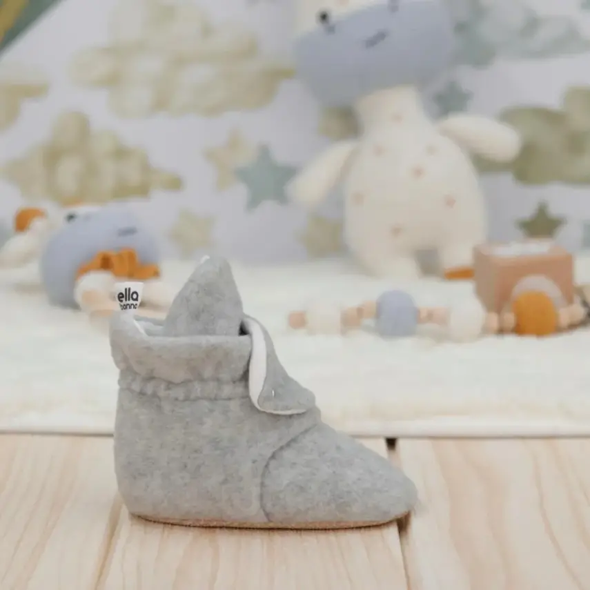 Ella Bonna Unisex Ev Terliği Polar Kaydırmaz Taban Gri - 12