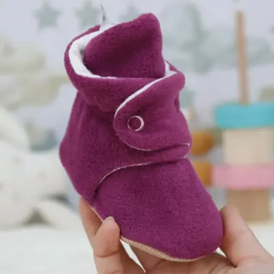 Ella Bonna Unisex Ev Terliği Polar Kaydırmaz Taban Mor - 11