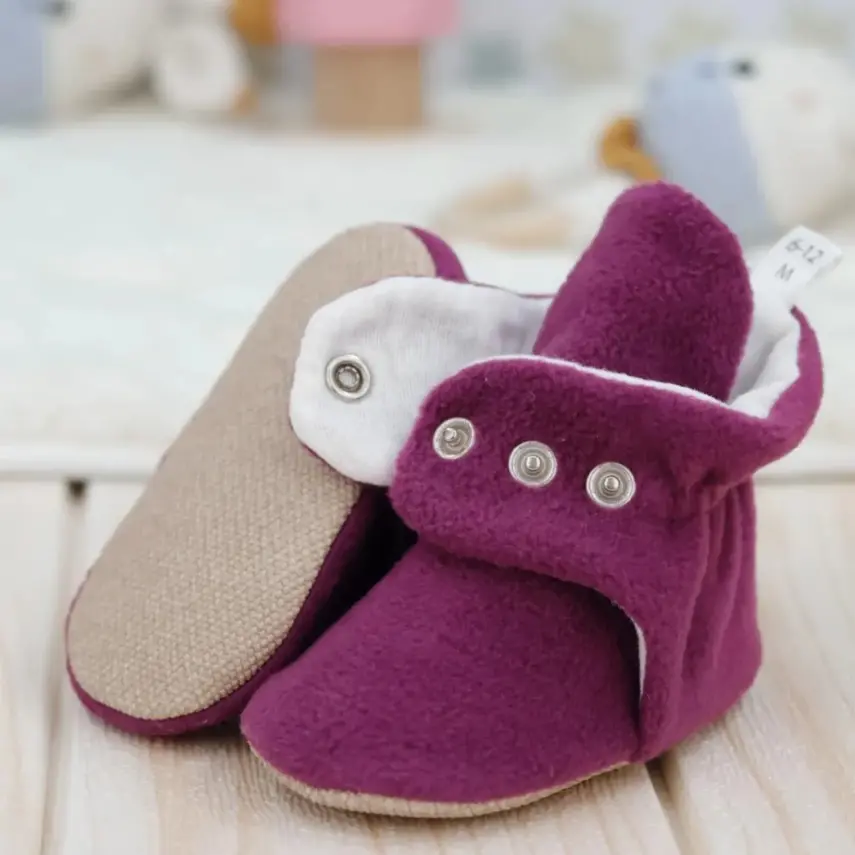 Ella Bonna Unisex Ev Terliği Polar Kaydırmaz Taban Mor - 3