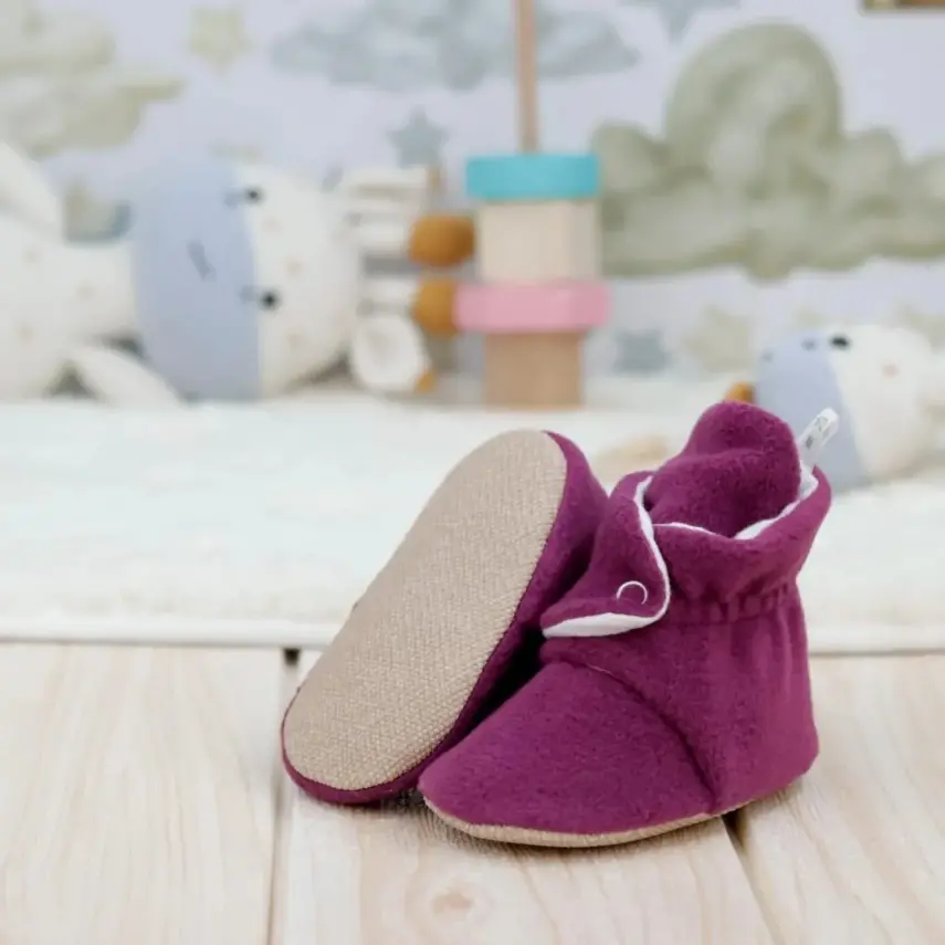 Ella Bonna Unisex Ev Terliği Polar Kaydırmaz Taban Mor - 5