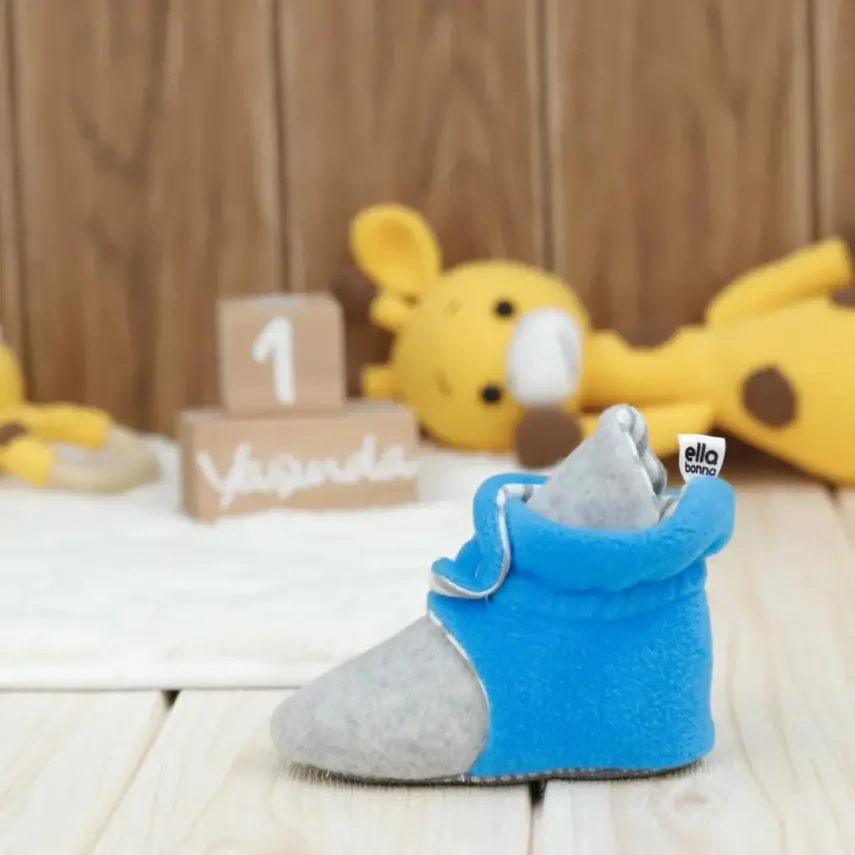 Ella Bonna Unisex Panduf Kaydırmaz Taban Gri - Açık Mavi - 4