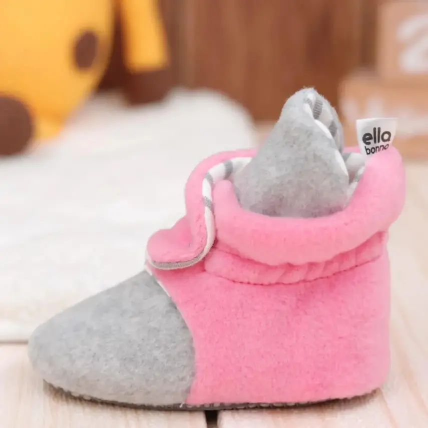 Ella Bonna Unisex Panduf Kaydırmaz Taban Gri - Pembe - 5