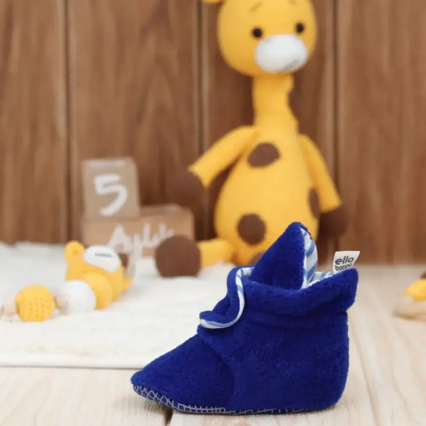 Ella Bonna Unisex Panduf Organik Kaydırmaz Taban Lacivert - 6