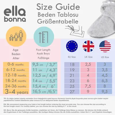 Ella Bonna Unisex Panduf Organik Pamuk Kaydırmaz Taban Açık Gri - 5