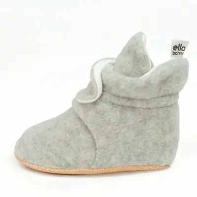 Ella Bonna Unisex Panduf Organik Pamuk Kaydırmaz Taban Açık Gri - 12