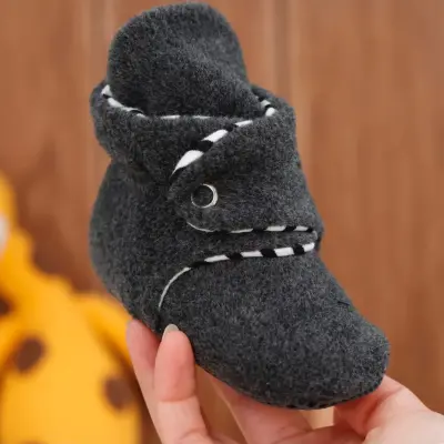 Ella Bonna Unisex Panduf Organik Pamuk Kaydırmaz Taban Antrasit - 5